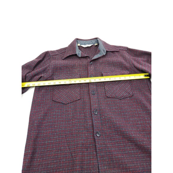 Vintage Woolrich Mens Wool Blend Plaid Flannel Button Front Shirt Size L - Picture 5 of 6